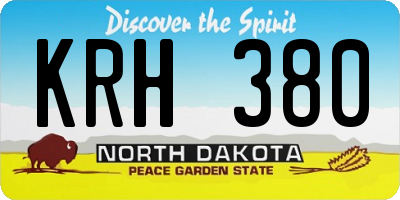 ND license plate KRH380