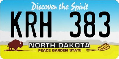 ND license plate KRH383