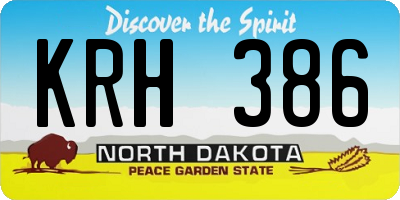 ND license plate KRH386