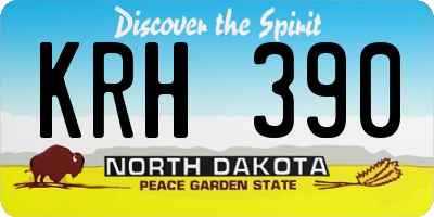 ND license plate KRH390