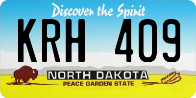 ND license plate KRH409