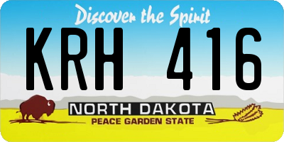 ND license plate KRH416