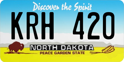 ND license plate KRH420