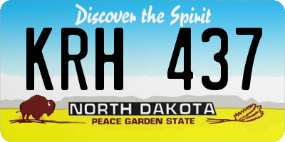 ND license plate KRH437