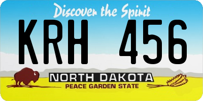 ND license plate KRH456