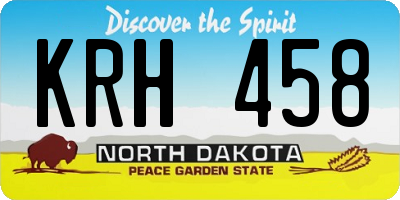 ND license plate KRH458
