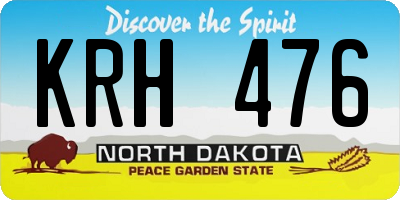 ND license plate KRH476