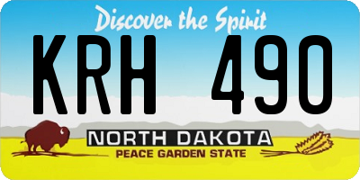 ND license plate KRH490