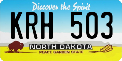 ND license plate KRH503