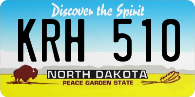 ND license plate KRH510