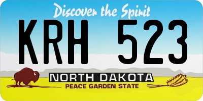 ND license plate KRH523