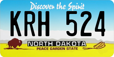 ND license plate KRH524