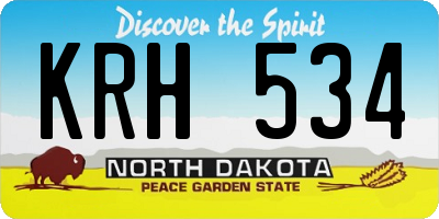 ND license plate KRH534