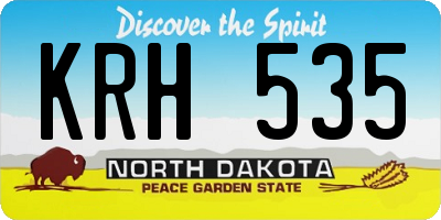 ND license plate KRH535
