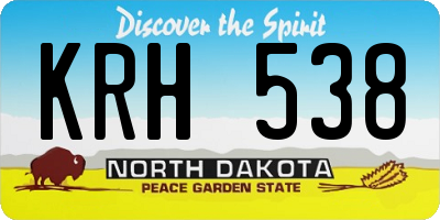 ND license plate KRH538