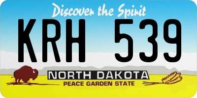 ND license plate KRH539