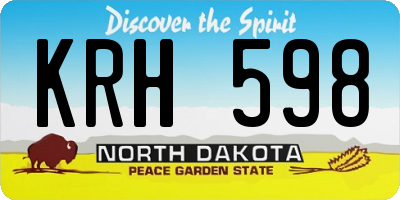 ND license plate KRH598
