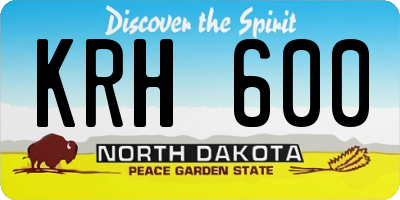 ND license plate KRH600