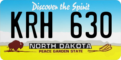 ND license plate KRH630