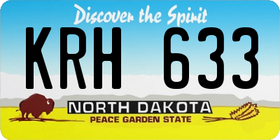 ND license plate KRH633