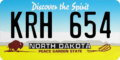 ND license plate KRH654