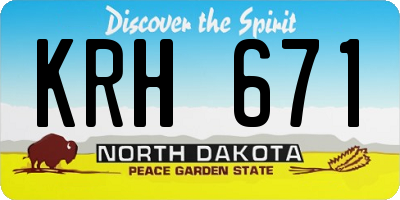 ND license plate KRH671