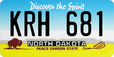 ND license plate KRH681