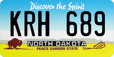 ND license plate KRH689