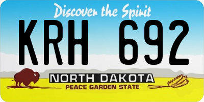 ND license plate KRH692