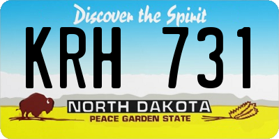 ND license plate KRH731