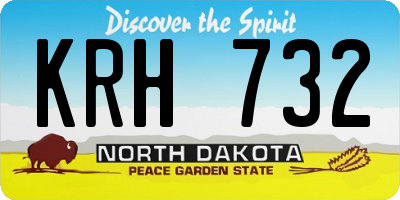 ND license plate KRH732
