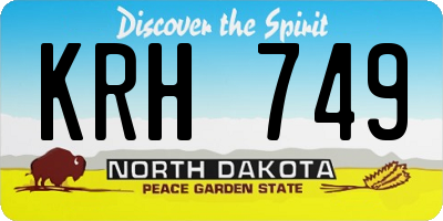ND license plate KRH749