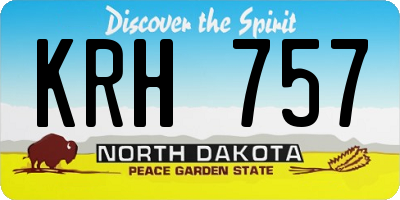 ND license plate KRH757