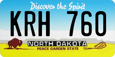 ND license plate KRH760