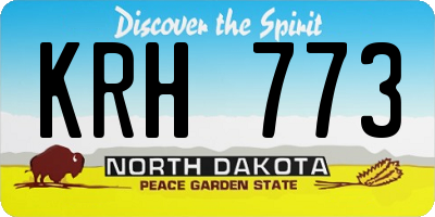 ND license plate KRH773