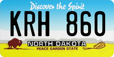 ND license plate KRH860