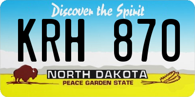 ND license plate KRH870