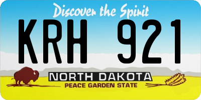ND license plate KRH921