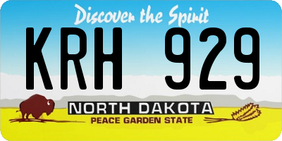 ND license plate KRH929