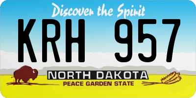 ND license plate KRH957