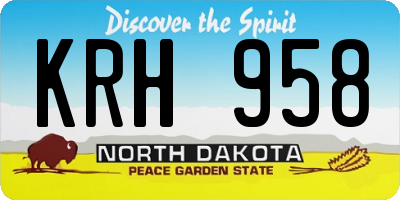 ND license plate KRH958