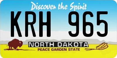 ND license plate KRH965