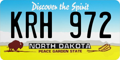 ND license plate KRH972