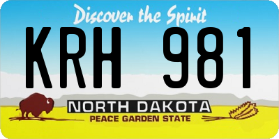 ND license plate KRH981
