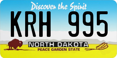 ND license plate KRH995