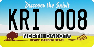 ND license plate KRI008