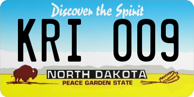 ND license plate KRI009