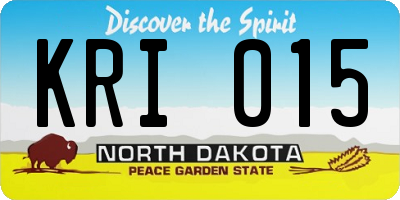 ND license plate KRI015