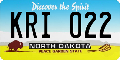 ND license plate KRI022