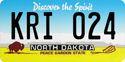 ND license plate KRI024